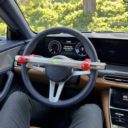Steering Wheel Level Alignment Tool with Magnetic Torpedo Level - Adjustable 8-15 Inch Universal Fit for DIY Alignment - size: Steering Wheel Level with Torpedo Level