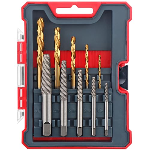 Hi-Spec Screw Extractors & HSS Drill Bit Set Easy Out Studs and Bolts | 10pc, faster bit changes, labeled storage, cleaner drilling and driving, portable case, workshop-ready layout, quick setup
