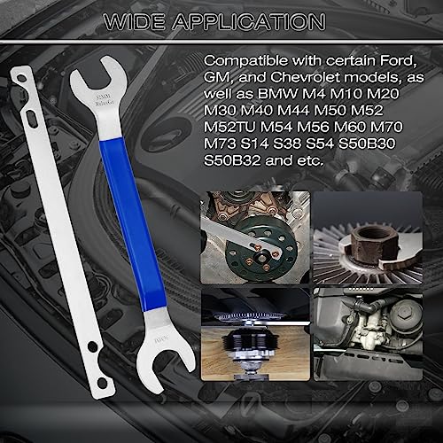 ReluxGo 32mm 36mm Fan Clutch Wrench Removal Tool Set, 2 Pieces Water Pump Pulley Holder Removal Tool for BMW, Ford, GM, Chevrolet, Jeep, Nut Water Hub Removal, Fan Clutch Removal Tool