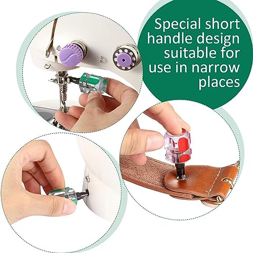 Sewing Machine Screwdriver Ultra Short Screwdriver Tool - One Flat Head and One Phillips Screwdriver for Sewing Projects - size: Small