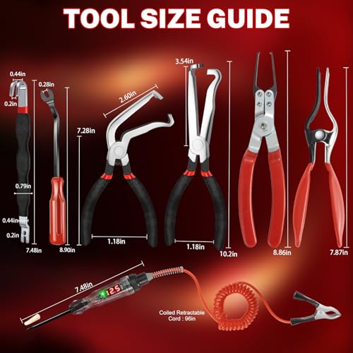 9 PCS Automotive Electrical Disconnect Pliers Kit, High-Carbon Steel Electrical Terminal Connector Separator Removal Clip Set with 37960/37980 Plier, Auto Test Pen, Terminal Pin Repair Tool - size: 9Pcs Connector Disconnect Pliers Kit