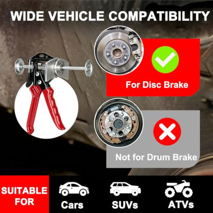 Quick Brake Caliper Compression Tool for Single Piston Disc Brake Calipers | Heavy Duty Brake Piston Compressor for Brake Pad Replacement on Most Cars, SUVs & Light Trucks - size: Single Brake Pad Spreader