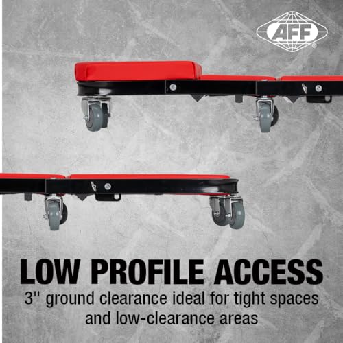 AFF 2-Way Mechanic Creeper & Shop Stool - Heavy Duty Garage Stool with Wheels Converts to Creeper - for Garage & Shop Use - style: 2-Way Creeper Seat