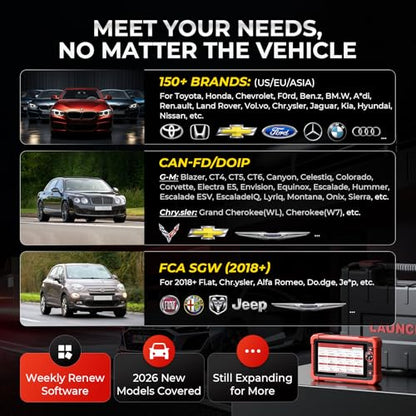 Launch X431 CRP919X OBD2 Scanner, 2026 US Ver. ECU Coding Car Scanner, Bidirectional Scan Tool, CANFD/DOIP, FCA Autoauth, 35+ Service,10.0 OS As X431, 4000+ Active Test,OE All System Diagnostic Tool | Bidirectional Scan Tool, 35+ Service, 4000+ Active Tes