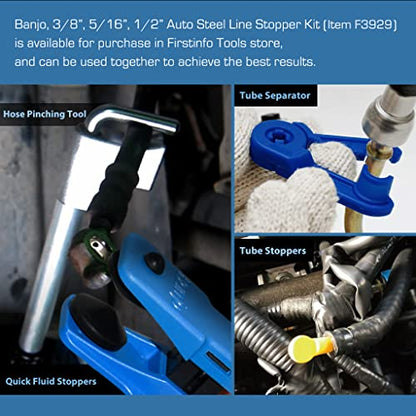 FIRSTINFO Taiwan 7-Piece Auto Steel Line Quick Fluid Stopper Set | 6 Plugs and 1 Tube Separator for Fuel Rail Hose, A/C and Brake Lines, F39292 - size: 6 pcs Plugs + 1 pc Tube Separator Kit