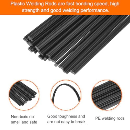 MECCANIXITY 20pcs 10 Inch Plastic Welding Rods ABS Welding Strips Welder Rods for Plastic Welder, Car Bumper, Kayak Repair, Black - color: Black, size: 10 Inch