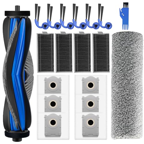 Chuancheng 19 Pcs Accessories for Ecovacs Deebot X9 Pro Omni / X11 Pro Omni Robot Vacuum Cleaner,1 Main Brush 1 Roller Mop 6 Dust Bag 4 HEPA Filter 6 Side Brush 1 Cleaning Brush - color: As Shown