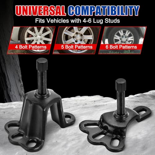 NYXOVA Universal Front & Rear Wheel Hub Puller Set – Flange Type Axle Remover Tool with 5/8" x 18 Forcing Bolt, Fits 3-3/4" to 5-1/2" IDs for Automotive & Truck Repair