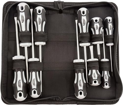 Blackout XP 10-Piece Slotted & Phillips Screwdriver Set Plus Zippered Carrying Bag | Precision Magnetic Screwdriver Tool Set, Black (10 Piece)