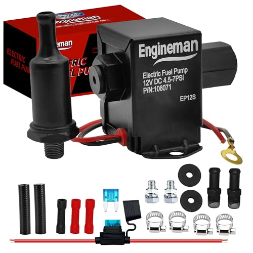 Universal Electric Fuel Pump Kit 12V 4.5-7psi Low Pressure Electric Fuel Pump With Installation Kit For Carburetor Gasoline or Diesel Engine EP12S - size: EP12S 4.5-7 PSI