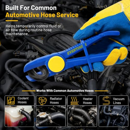 6pcs Brake Line Hose Clamps Pliers Set | Hose Pinch Clamp Pliers Set, Fuel Line Disconnect Tool for Flexible Hoses Gas Lines Radiator Hoses