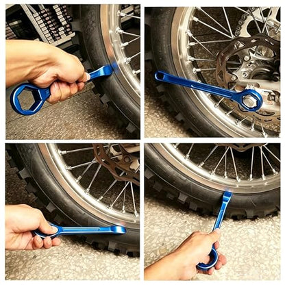Motorcycle Tire Spoons,10/13/22/27/32(0.39''/0.51''/0.87''/1.06''/1.26'') Tire Iron Lever Tool Spoon Wrench Set Motorcycle Tire Change Kit Compatible with Pit/Dirt/MX Motorcycles XC SX(Blue) - color: Blue