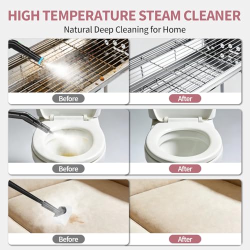 Steam Cleaner for Home & Car, 3-Level Adjustable Steamer for Cleaning with Temp Display,15s Fast Heat,1.8L Large Tank, 4Bar Powerful Steam for Grout,Grease,Tile,Couch,Toilet, Car Detailing,Windows
