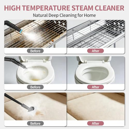 Steam Cleaner for Home & Car, 3-Level Adjustable Steamer for Cleaning with Temp Display,15s Fast Heat,1.8L Large Tank, 4Bar Powerful Steam for Grout,Grease,Tile,Couch,Toilet, Car Detailing,Windows