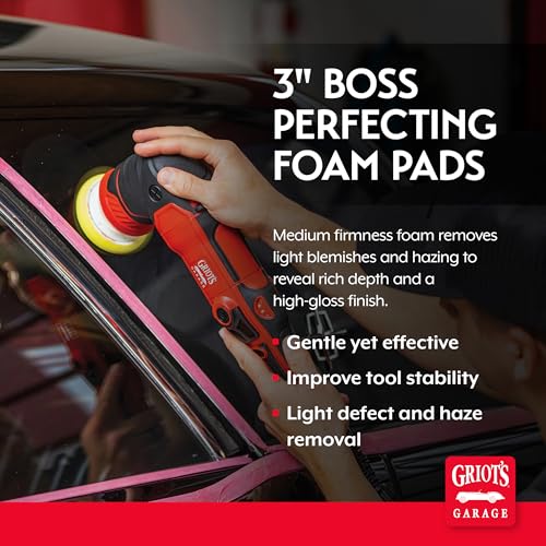 Griot's Garage 3” Perfecting Foam Pads for Car Polishing and Detailing, Buffing Pads for Paint Correction, Polishing, and Waxing, Yellow, Set of 3 - size: 3 Inch Pads (Set of 3)
