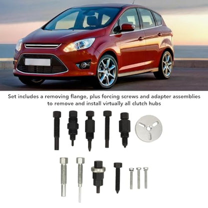 13PCS AC Hub Puller Kit AC Hub Installer Service Tool Set with 2 & 3 Hole Puller Plates Con Removal and Installation Kit with Storage Case for Automotive Repair