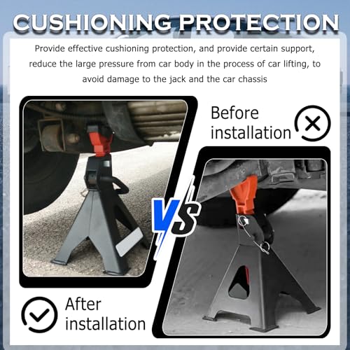 2PCS 3 Ton Jack Stand Pads Rubber,Non-Slip Heavy Duty Floor Jack Pad for Cushioning Protection,Professional Jacks Stand Rubber Pads Car Accessories for 2-3 Ton Floor Jacks Stands