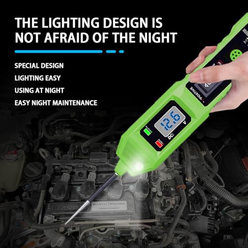 CT03 Power Circuit Tester, 6-24V DC Test Light Short Circuit, Automotive Component Electrical Polarity Identify Continuity Tester, Overload Protection - color: Green