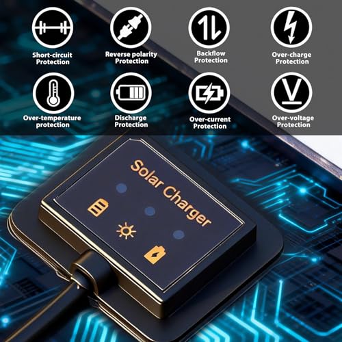 XINPUGUANG 10W 12V Solar Panel Battery Charger Maintainer Kits Trickle Charger with Charge Controller, Cigarette Lighter, Alligator Clips, for RV,Car, Truck, Boat(10W)