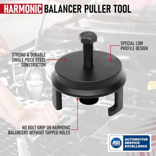 Harmonic Balancer Puller Crank Pulley Puller - Compatible with Chrysler, Jeep, Dodge & GM Vehicles with 3.5L V6, 4.7L V8, 5.7L V8, 6.1L V8 - Replaces 25264