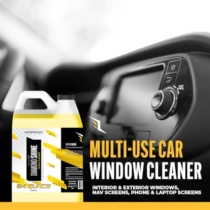 Legendary Glass Cleaner 64oz (Half Gal.) - Auto Window Cleaner Spray for Car Windows & Windshield - No Streaks, Ammonia-Free, Tint Safe - Interior/Exterior Use - size: Glass Cleaner 64oz (Half Gallon)