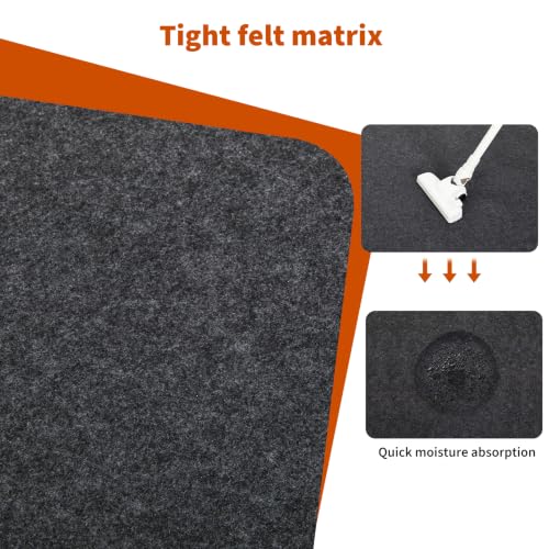 Garvee Garage Floor Mat 7.5' x 20', Thick Premium Felt with Waterproof Backing, Heavy Duty Oil Absorbent Non-Slip Mat Protects Garage Floor for Large SUV, MPV, Pickup Truck & RV - size: 7.5' x 20'