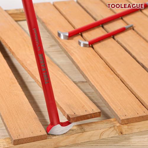 TOOLEAGUE 3Pcs Rolling Head Pry Bar Set,6",12",16" Heavy Duty Pry Bars | Hand Tool for Garages,Machinery Aligning & Prying, Red - size: 6",12",16"