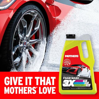 Mothers Triple Action Foam Wash, 100 oz. (05610) | pH Balanced, Eco-Friendly, Super-Sudsy, Foam Cannon, Won't Stripping Wax, Sealant or Coating, Super Concentrated - size: 100 Fl Oz (Pack of 1)