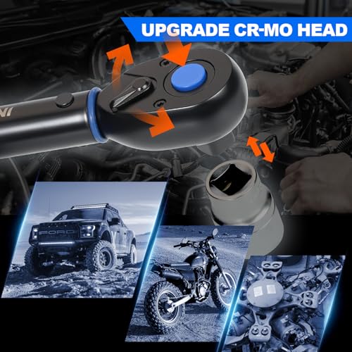 Torque Wrench 1/2, UPGRADE Torque Wrench Auto, 10-180ft.lb | 13.6 - 244.1Nm, ±3% Dual-Direction, 72 Tooth Inch Pound Torque Wrench for Engine, Suspension & Spark Plug Maintenance - size: 1/2inch 10-180Ft.lb