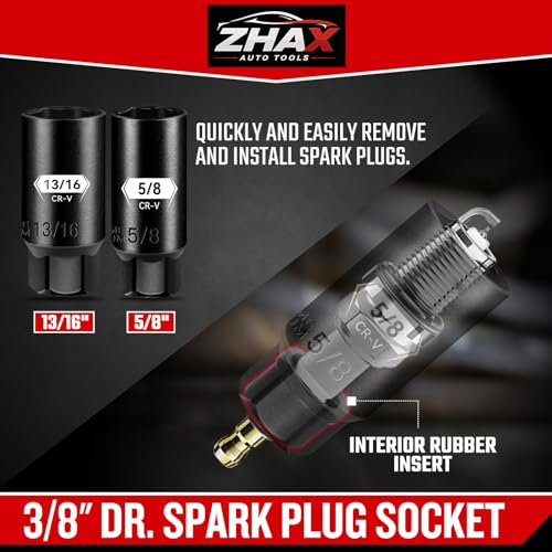 ZHAX 3/8 Inch Drive 6 Point Impact Socket Set, 72 PCS Standard SAE(5/16"- 3/4") & Metric(8-22mm) With Spark Plug, Deep & Shallow, 72T Wrench Ratchet Tool Kit,Cr-V With Heavy Duty Storage Case - size: 3/8" drive hex point