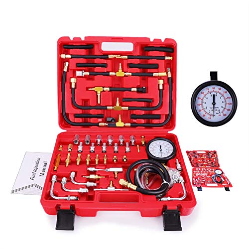 BETOOLL Pro Fuel Injection Pressure Tester Kit Gauge 0-140 PSI - size: 0-140 PSI