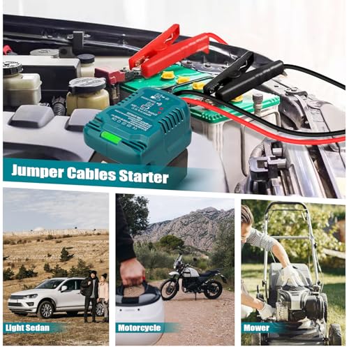 Jump Starter Adapter for Makita 18V Li-ion Battery Powered with Jumper Cable Clamps Portable Car Charger Jump Starter(Battery Not Included) - style: For Makita