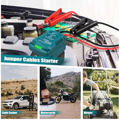 Jump Starter Adapter for Makita 18V Li-ion Battery Powered with Jumper Cable Clamps Portable Car Charger Jump Starter(Battery Not Included) - style: For Makita