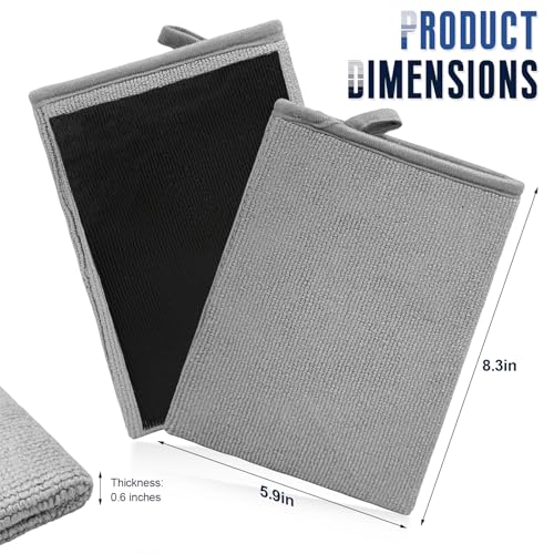 2 PCS Car Clay Mitt, Anti-Scratch Microfiber Auto Detailing and Polishing Clay Towel, Reusable Cleaning Clays Bar Glove for Cars SUVs Motorcycles, Car Accessories (Gray) - color: Gray