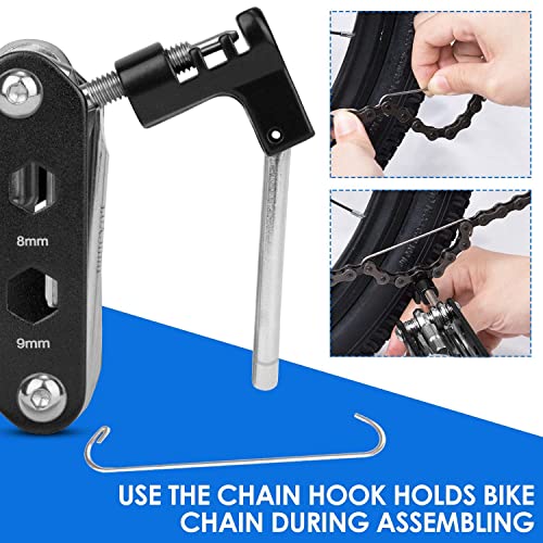 WOTOW Bike Repair Tool Kit & Bike Saddle Bag, 14 in 1 Bike Chain Tool Hex Key Wrench Maintain Accessories Multitool Set with Portable Under Seat Bag for Road Mountain Commuter Bicycle - style: 14 in 1 Multitool (With Patch)