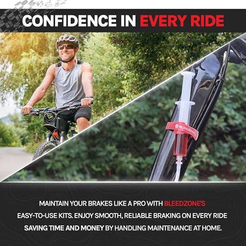 BleedZone Basic Tektro TRP Brake Bleed Kit, Easy to Use Hydraulic Bike Brake Bleeder Kit for Tektro & TRP Brakes, Reusable Bleeding Tools, Syringe, Fittings & Hose MTB Bicycle Hydraulic Maintenance - style: Basic