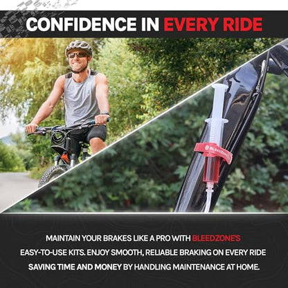 BleedZone Basic Tektro TRP Brake Bleed Kit, Easy to Use Hydraulic Bike Brake Bleeder Kit for Tektro & TRP Brakes, Reusable Bleeding Tools, Syringe, Fittings & Hose MTB Bicycle Hydraulic Maintenance - style: Basic