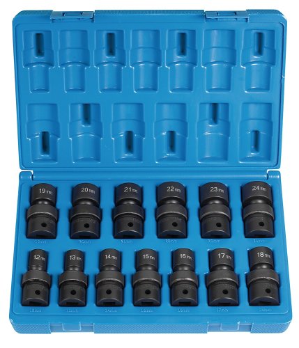 Grey Pneumatic (1313UM) 1/2" Drive 13-Piece Standard Length Metric Universal Socket Set - style: 13 Pc. Standard Length Metric Univ. Set
