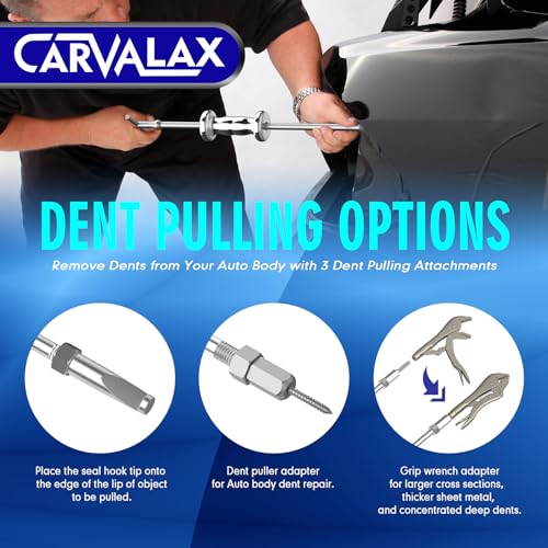CARVALAX 9-Way Slide Hammer Puller Set | Auto Repair Kit for Hub, Bearing, Gear & Axle Extractor, Dent Removal, Heavy Duty 20-Piece w/Case - size: 9-Way