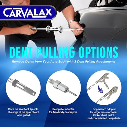CARVALAX 9-Way Slide Hammer Puller Set | Auto Repair Kit for Hub, Bearing, Gear & Axle Extractor, Dent Removal, Heavy Duty 20-Piece w/Case - size: 9-Way