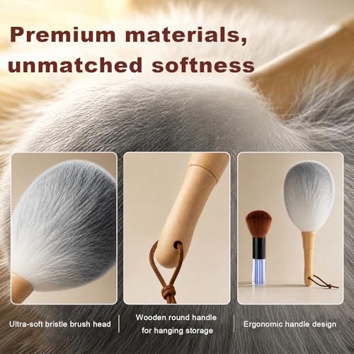 2 PCS Car Interior Dusting Brush, Soft Bristles Auto Dashboard Duster Interior Cleaning Brush, Scratch-Free Microfiber Sweep Detailing Brushes for Car Air Vent Dash Seat