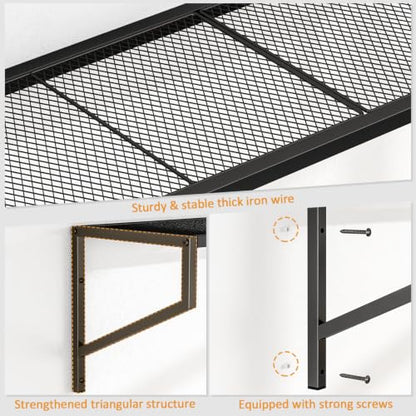 ThreeHio 3 Pack Garage Wall Shelving, Heavy Duty Garage Shelves Wall Mount, Hanging Storage Rack Wire Shelving for Garage Organization Tool Organizer, Floating Shelves for Laundry Living Room Study