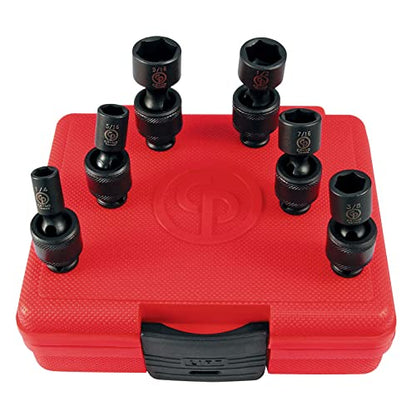 Chicago Pneumatic SS206U - 1/4 Inch Square Drive, SAE, Universal, 6 Point, Impact Socket Set (6 PCS) - size: 1/4", style: SAE/Universal (6 PCS)