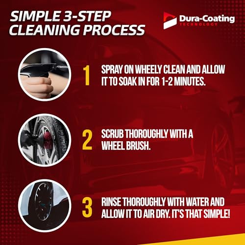 DURA-COATING TECHNOLOGY Wheely Clean - Professional Wheel Cleaner Spray - Ready-to-Use Tire Cleaner and Rim Cleaner - Suitable for Aluminum, Chrome, or Clear-Coated Wheels - Removes Brake Dust - 16 oz - size: 16 Fl Oz (Pack of 1)