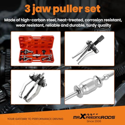 maXpeedingrods 3 Jaw Gear Bearing Slide Hammer Puller Set, 5PCS Universal Internal & External Gear Pulley Puller Set for Pulling Out Gear Bearings - style: 3 Jaws