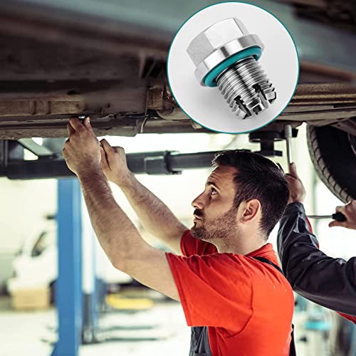 M14.1-1.5x 15mm Oil Drain Plug Oversize Piggyback, Stainless Steel Self Tapping Oil Pan Thread Repair Kit with O-Ring,and Hexagonal Wrench - color: Repair Plug, size: M14.1-1.5x15