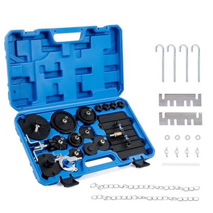 OMT 12 Pcs Master Cylinder Brake Pressure Bleeder Adapter Kit for Flushing | Compatible with Toyota Honda Ford Nissan Jeep, 10 Cap Sizes 29-74mm, Quick-Connect Ports; Ideal for Car Service