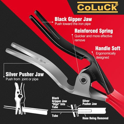 4Pcs 11" Hose Gripper Plier Hose Remover Set,5/16-Inch, 1/2-Inch, 3/4-Inch Dia, Offset Spark Plug Boot Removal Pliers Serrated Jaws for Cannon Plug Removal Tool Hard to Reach Narrow Spaces - size: 4-Piece Set