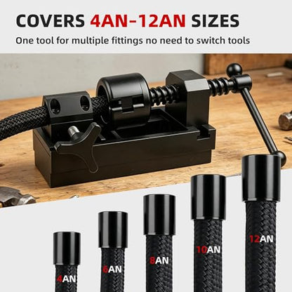 AN Fuel Line Fittings Installation Tool Kit Compatible with 4AN-12AN | Deisgn for Easy Connect and Disconnect, Works with 4AN 6AN 8AN 10AN 12AN hoses and socket nuts