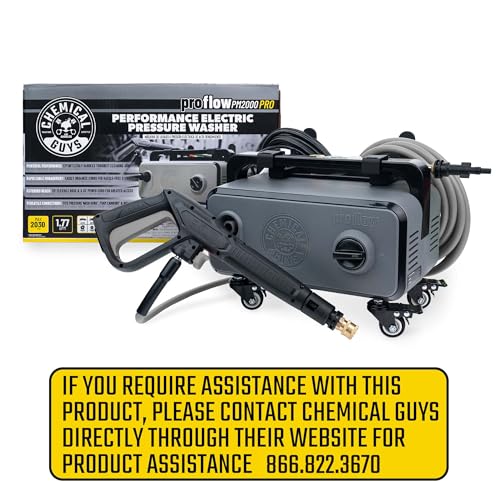 Chemical Guys, PM2000 PRO Electric Pressure Washer, 2030 PSI, 25 ft Hose | For car wash and home, 2030 PSI 1.77 GPM, 14.5 amp electric pressure washer for home use